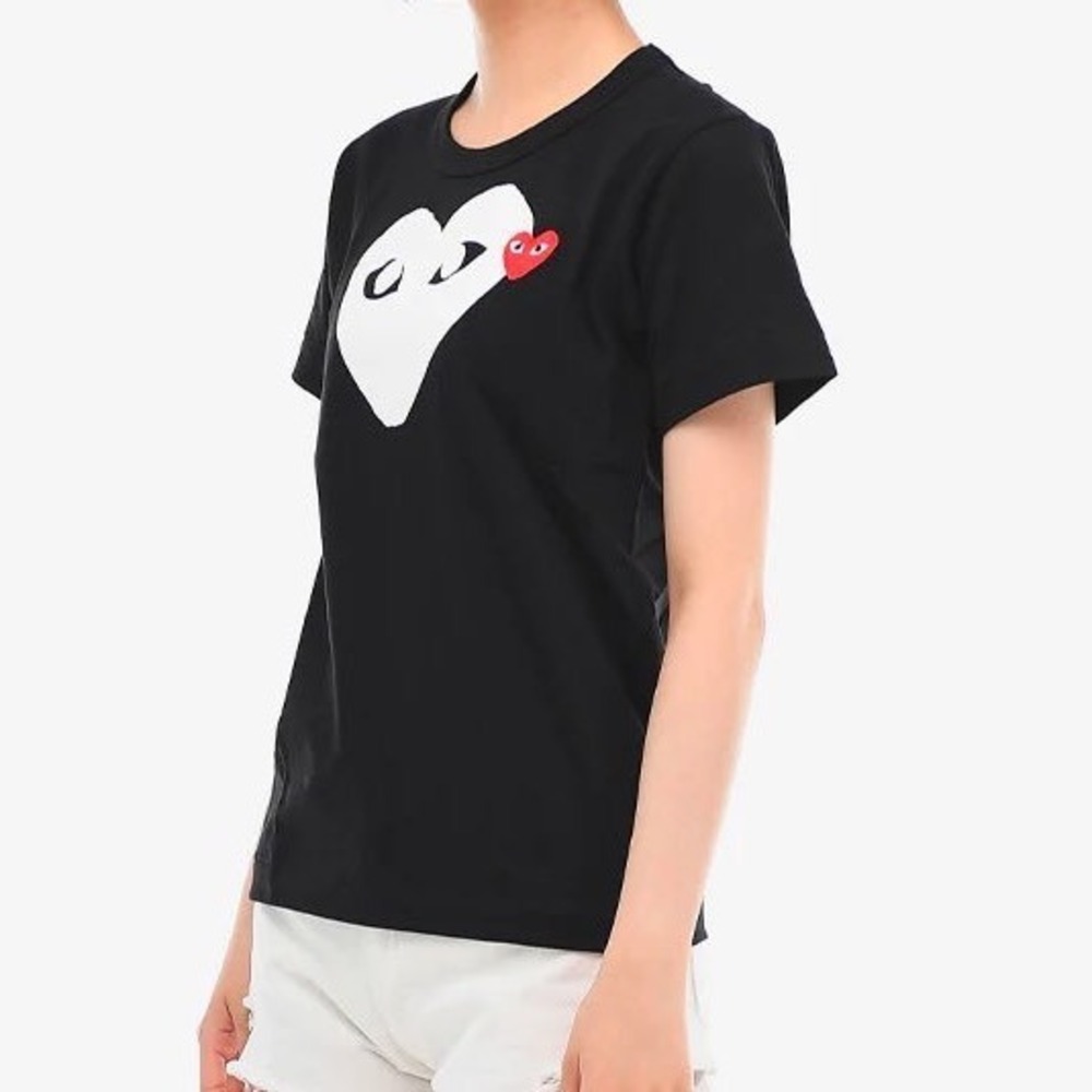 Comme Des Garcons PLAY | Emblem Heart Logo Cotton T-Shirt Black‎ Size L